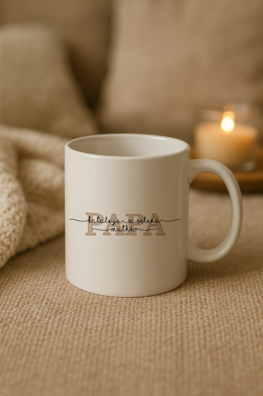 Tasse PAPA prénom intérieur